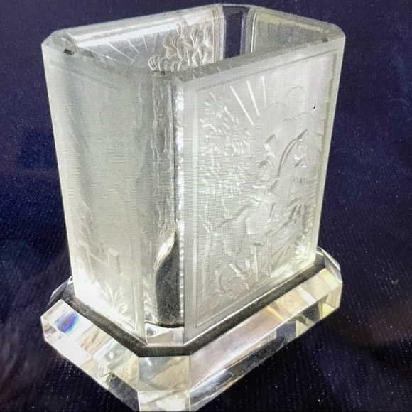 ART DECO CZECH FROSTED CIGARETTE π¬ HOLDER -EQUESTRIAN π THEME CIRCA 1935 EUC - Picture 2 of 16